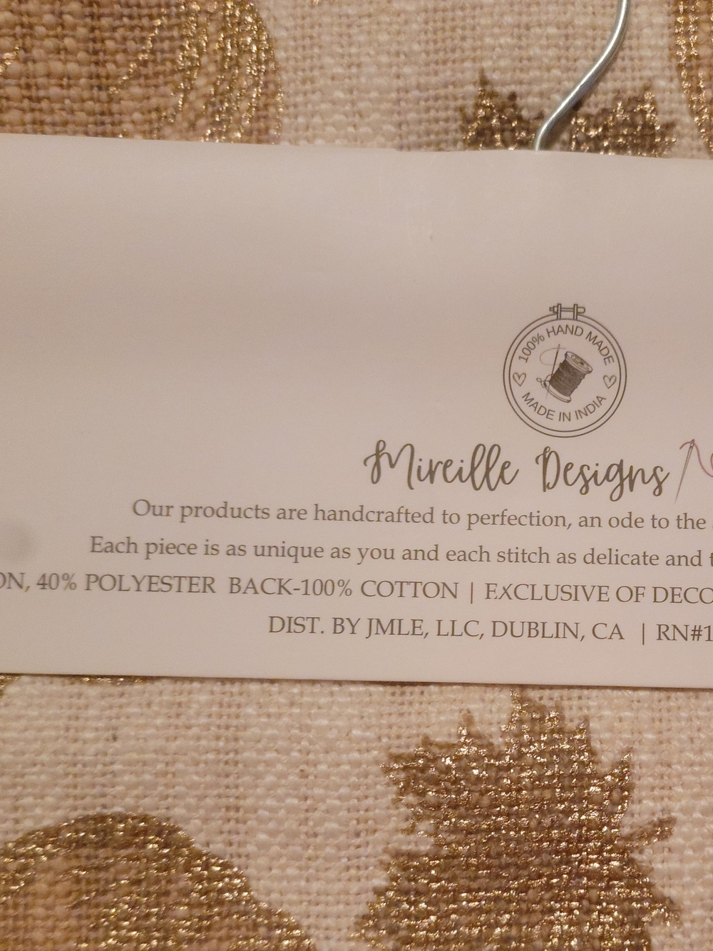 Gold Pumpkin Table Runner NWT Cotton Blend - Picture 4 of 5